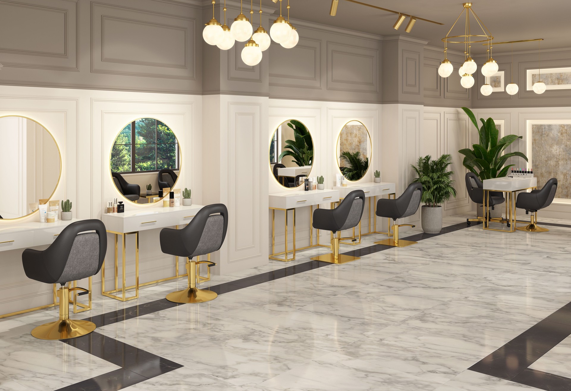 Designed modern women's hair salon