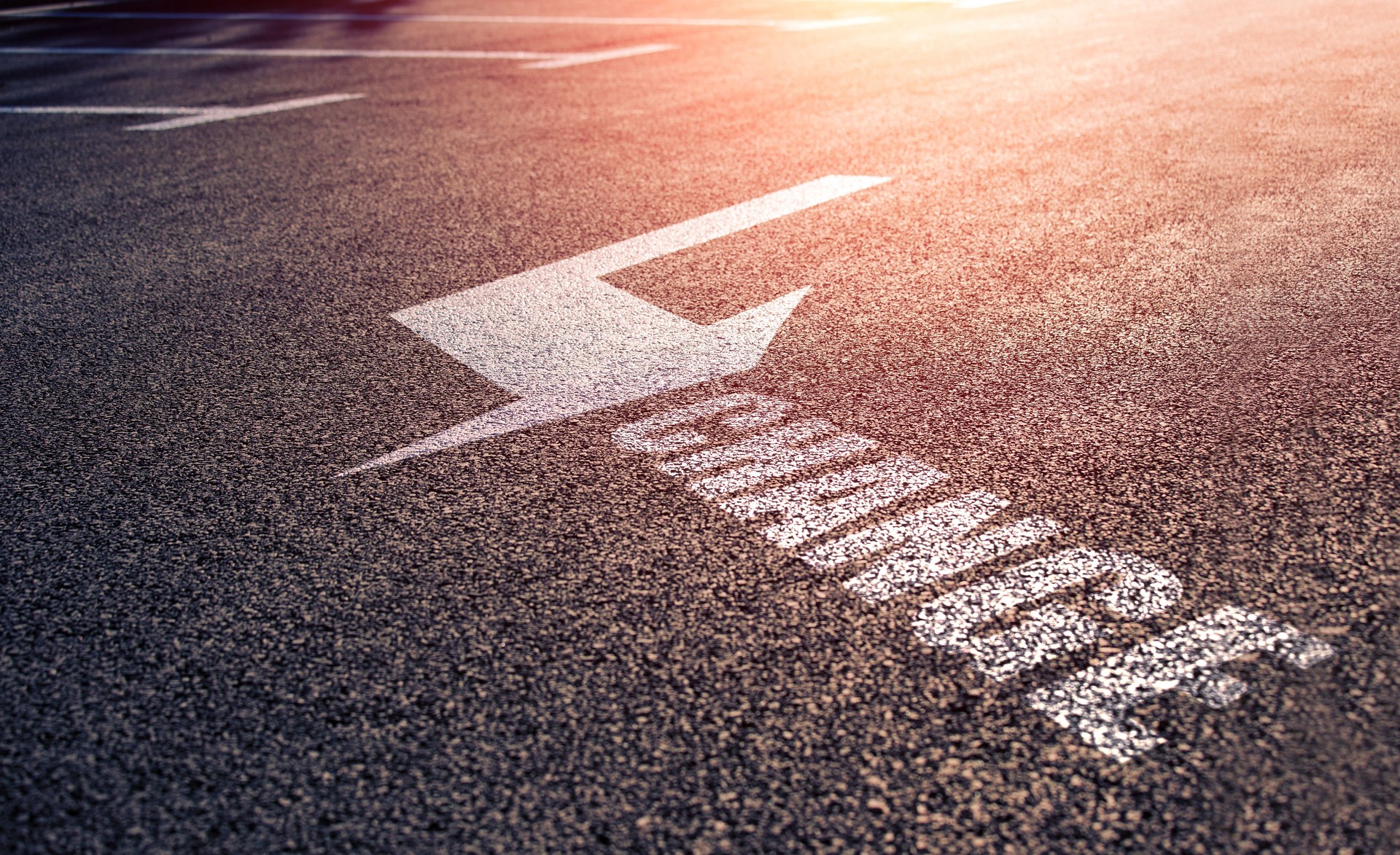 Turn left to "CHANGE" on asphalt road